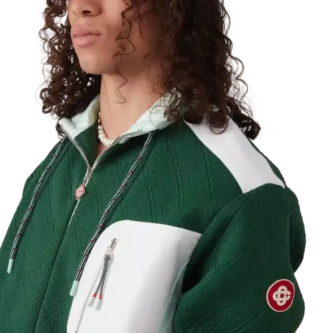 Nylon jasje met monogramjacquard