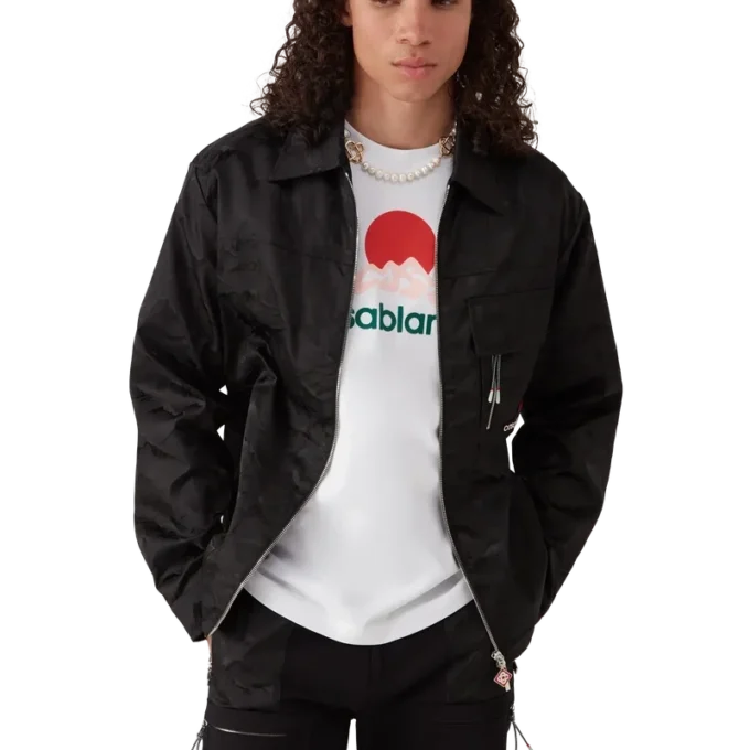 Nylon Mountain Camo-overhemd met korte mouwen en rits Nylon Mountain Camo-overhemd met korte mouwen en rits