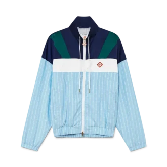 Nylon trainingsjack met krijtstreep