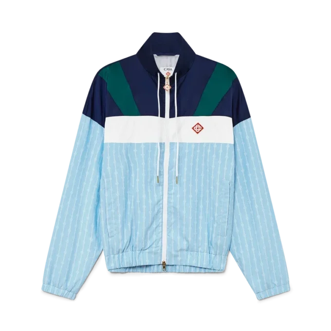 Nylon trainingsjack met krijtstreep