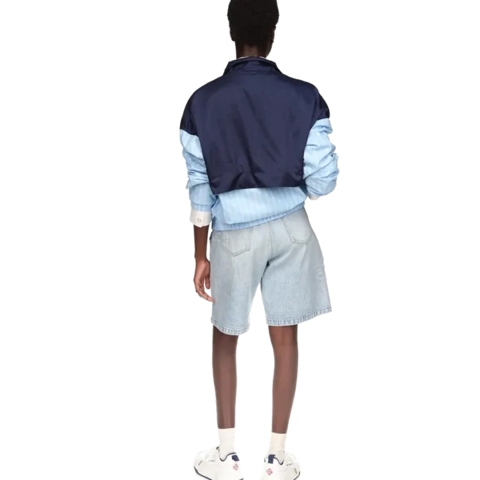 Nylon trainingsjack met krijtstreep