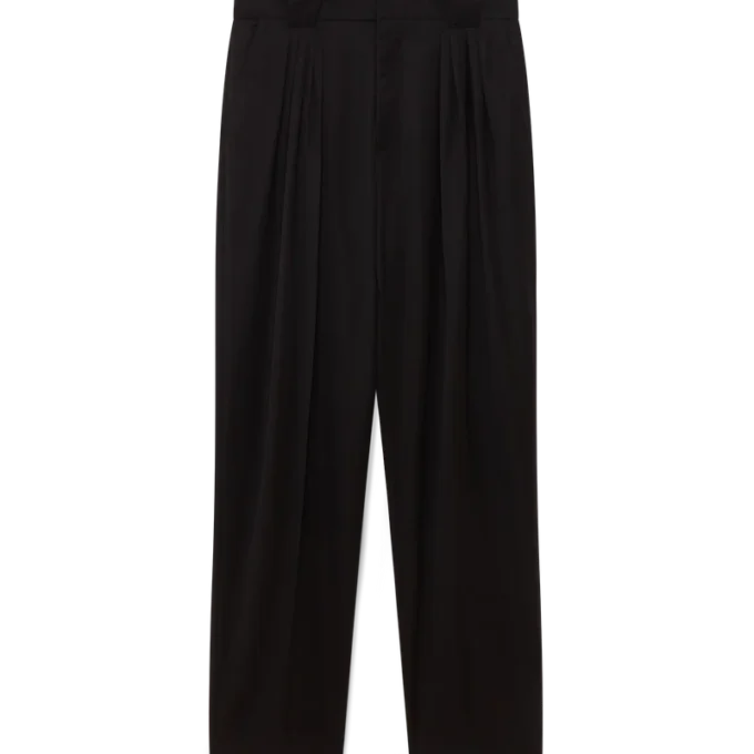 Op maat gemaakte broek van wol met vijf plooien Op maat gemaakte broek van wol met vijf plooien