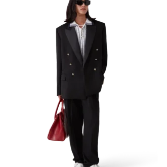 Op maat gemaakte broek van wol met vijf plooien