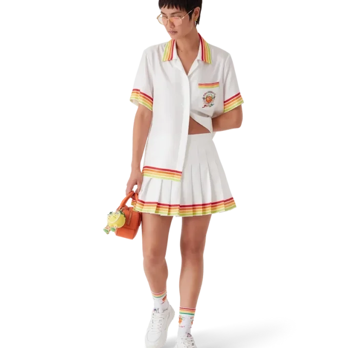 Oranje Mascot geplooide zijden twill rok Oranje Mascot geplooide zijden twill rok