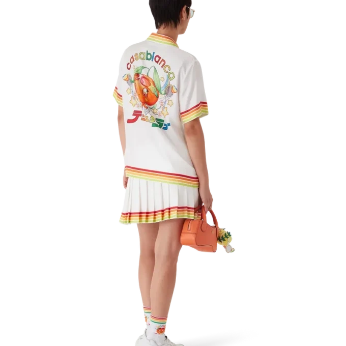 Oranje Mascot geplooide zijden twill rok Oranje Mascot geplooide zijden twill rok