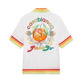 Oranje Mascot-overhemd met korte mouwen van zijden twill