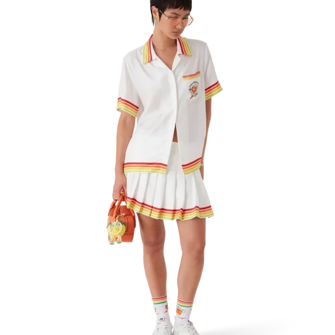 Oranje Mascot-overhemd met korte mouwen van zijden twill Oranje Mascot-overhemd met korte mouwen van zijden twill