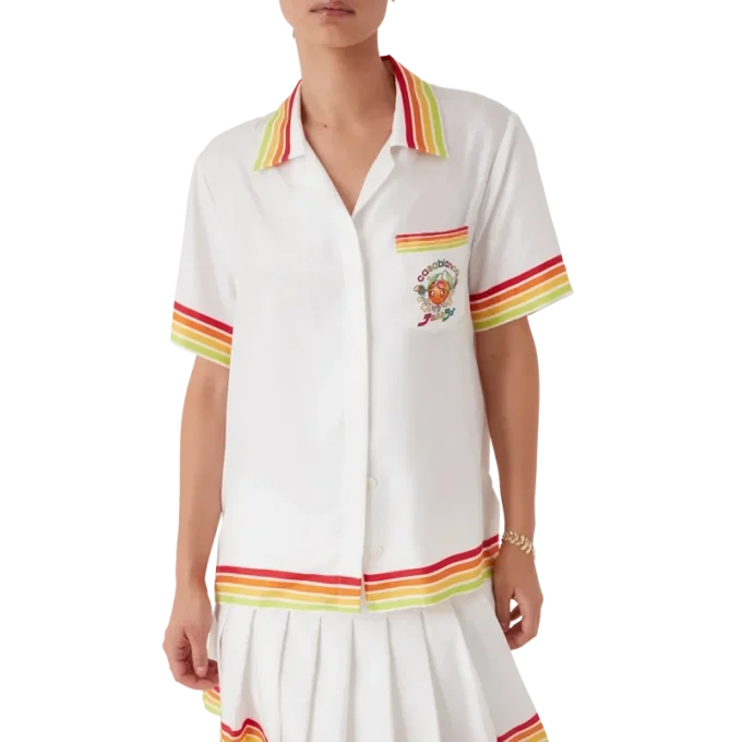 Oranje Mascot-overhemd met korte mouwen van zijden twill Oranje Mascot-overhemd met korte mouwen van zijden twill