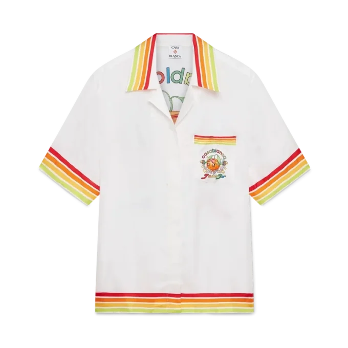 Oranje Mascot-overhemd met korte mouwen van zijden twill Oranje Mascot-overhemd met korte mouwen van zijden twill