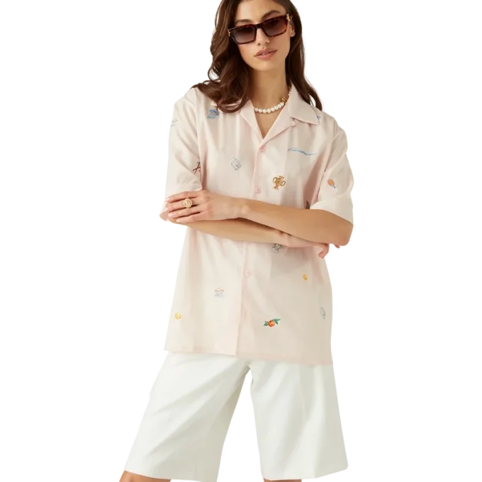 Overhemd met geborduurd motief