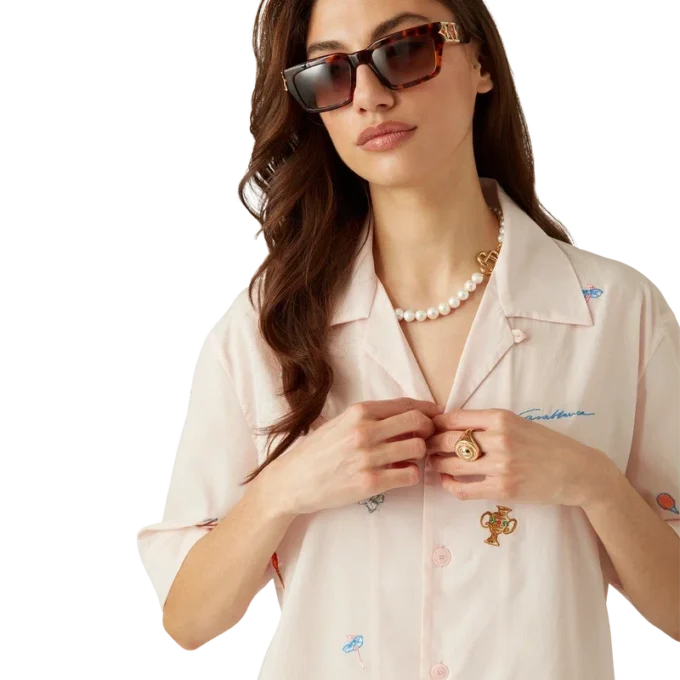 Overhemd met geborduurd motief