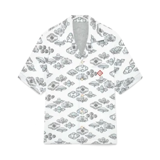 Overhemd met korte mouwen en jacquardmotief