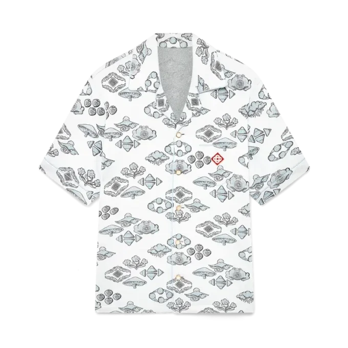 Overhemd met korte mouwen en jacquardmotief