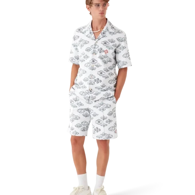 Overhemd met korte mouwen en jacquardmotief