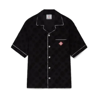 Overhemd met korte mouwen en monogram in badstof