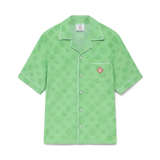 Overhemd met korte mouwen en monogram in badstof