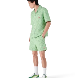 Overhemd met korte mouwen en monogram in badstof