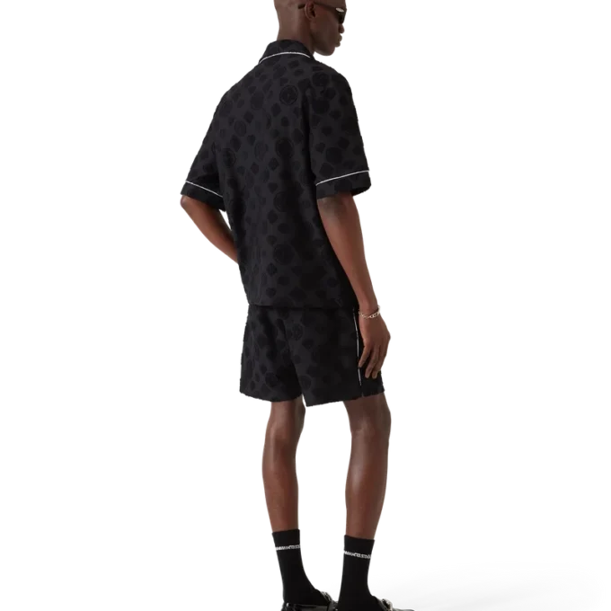 Overhemd met korte mouwen en monogram in badstof
