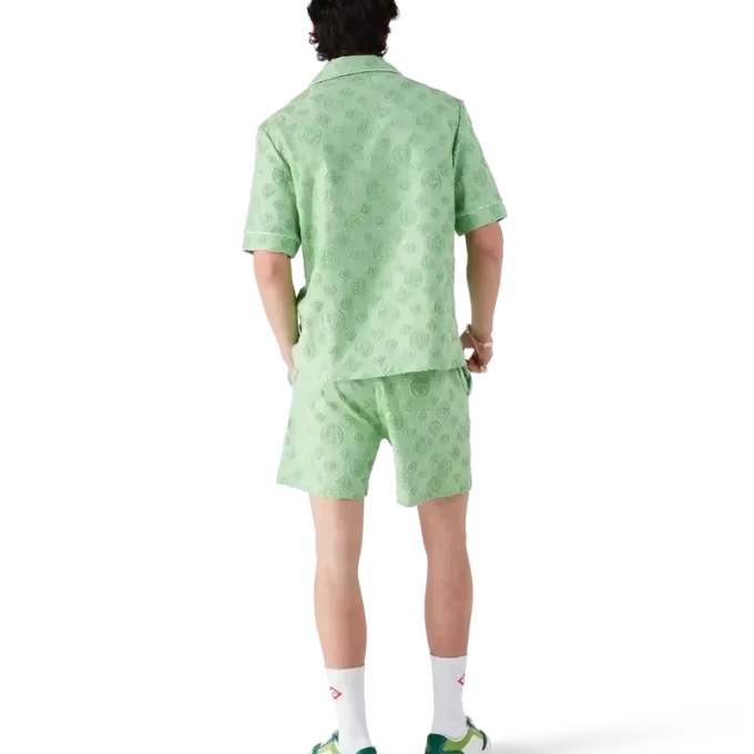 Overhemd met korte mouwen en monogram in badstof