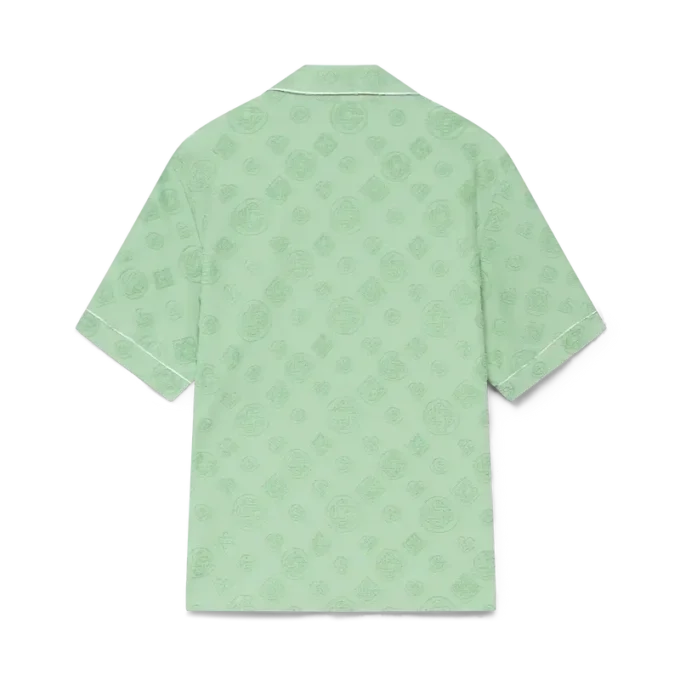 Overhemd met korte mouwen en monogram in badstof