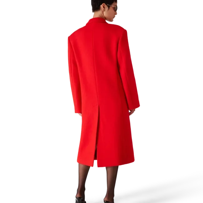 Overjas van gekookte wol Overjas van gekookte wol