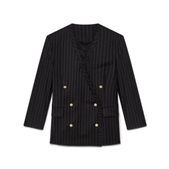 Oversized blazer van wol met krijtstreep