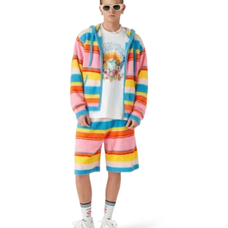 Oversized hoodie met zachte strepen