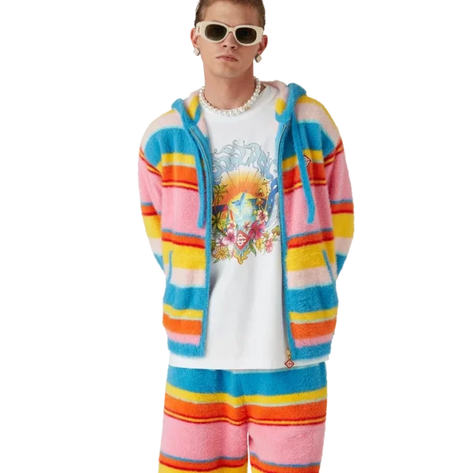 Oversized hoodie met zachte strepen Oversized hoodie met zachte strepen