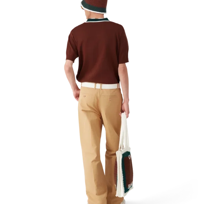 Oversized poloshirt met kabelpatroon