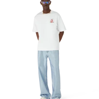 Oversized T-shirt met korte mouwen en libellebloemenprint