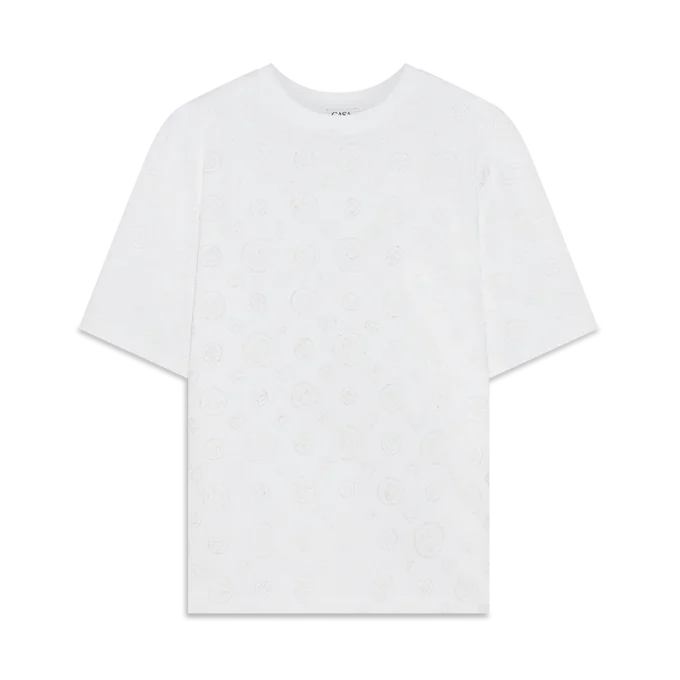 Oversized T-shirt met korte mouwen en Monogram-applicatie Oversized T-shirt met korte mouwen en Monogram-applicatie