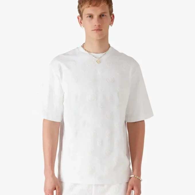 Oversized T-shirt met korte mouwen en Monogram-applicatie Oversized T-shirt met korte mouwen en Monogram-applicatie