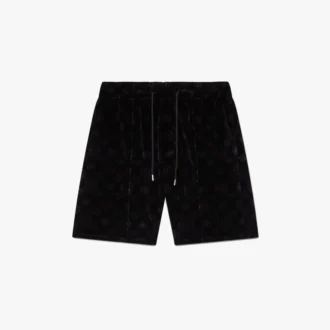 Paarse velours Shorts met monogram