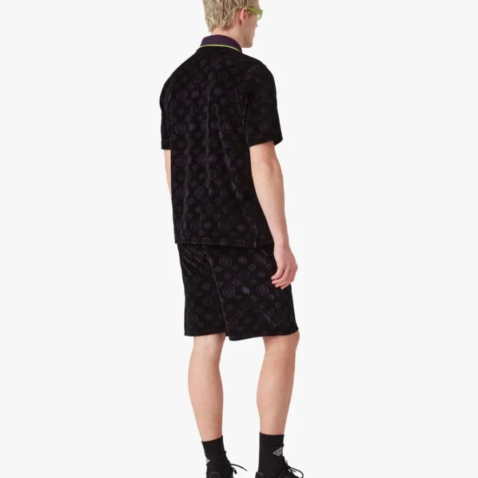 Paarse velours Shorts met monogram Paarse velours Shorts met monogram