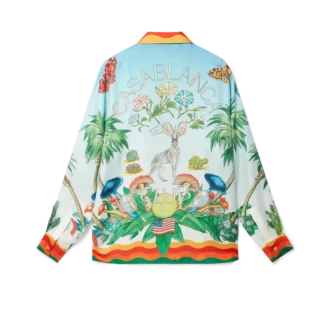 Palm Springs Tennis Club zijden overhemd met Cubaanse kraag