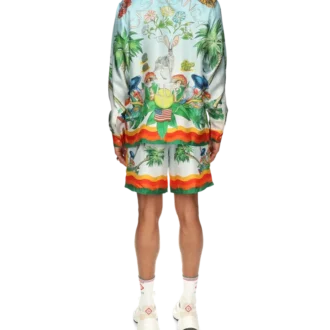 Palm Springs Tennis Club zijden overhemd met Cubaanse kraag