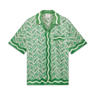 Ping Pong zijden overhemd met korte mouwen