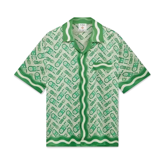 Ping Pong zijden overhemd met korte mouwen