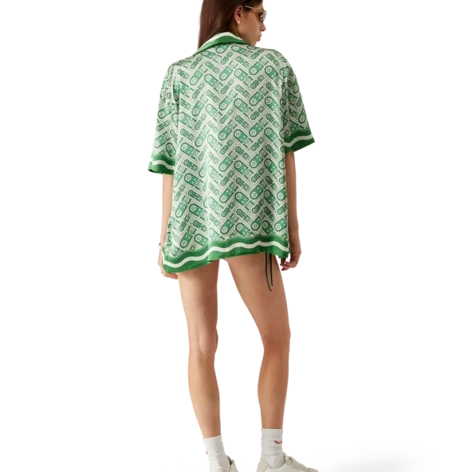 Ping Pong zijden overhemd met korte mouwen