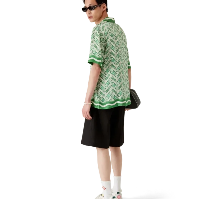 Ping Pong zijden overhemd met korte mouwen