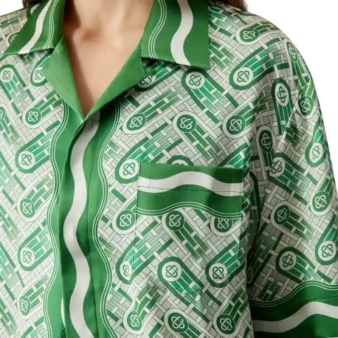 Ping Pong zijden overhemd met korte mouwen