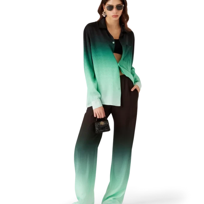 Pingpong-jacquardbroek met kleurverloop