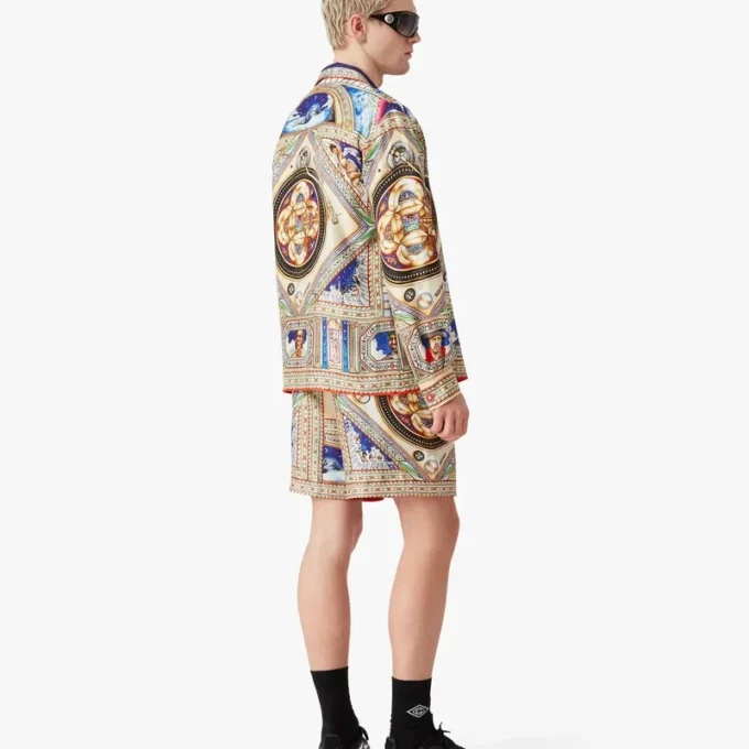 Plafond Orne De Musique zijden overhemd met lange mouwen