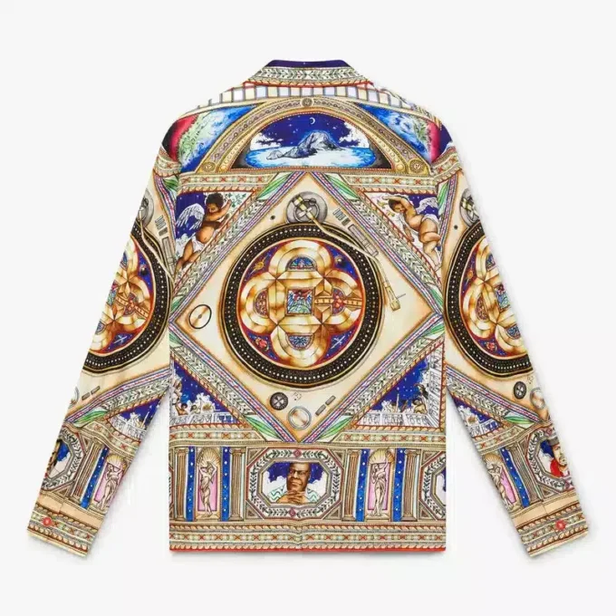 Plafond Orne De Musique zijden overhemd met lange mouwen