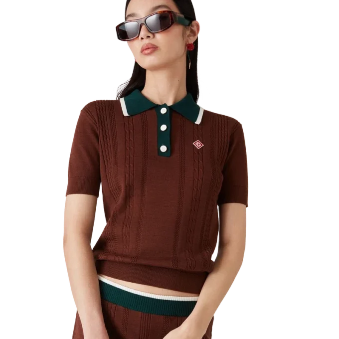 Polo met kabelpatroon