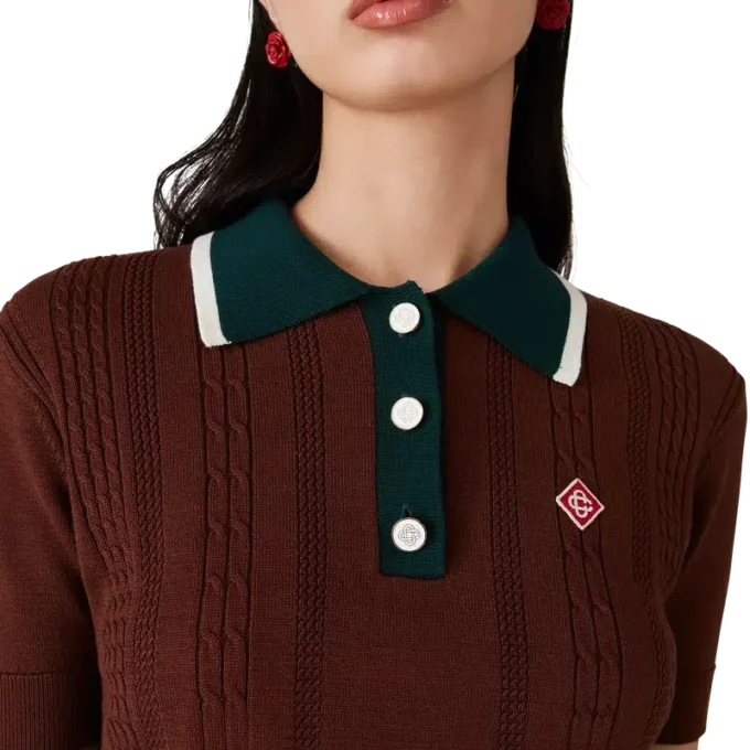 Polo met kabelpatroon