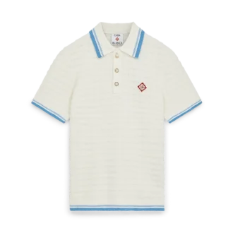 Polo-shirt van katoenbouclé