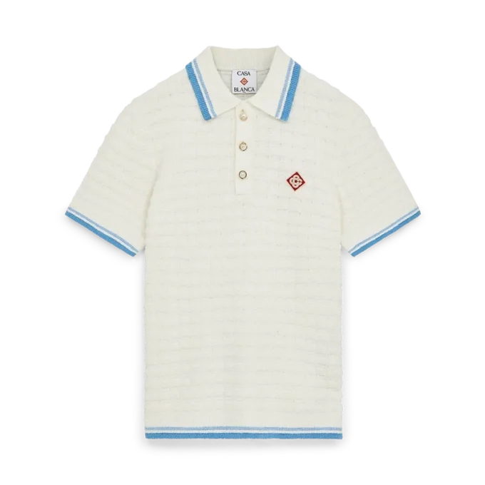 Polo-shirt van katoenbouclé