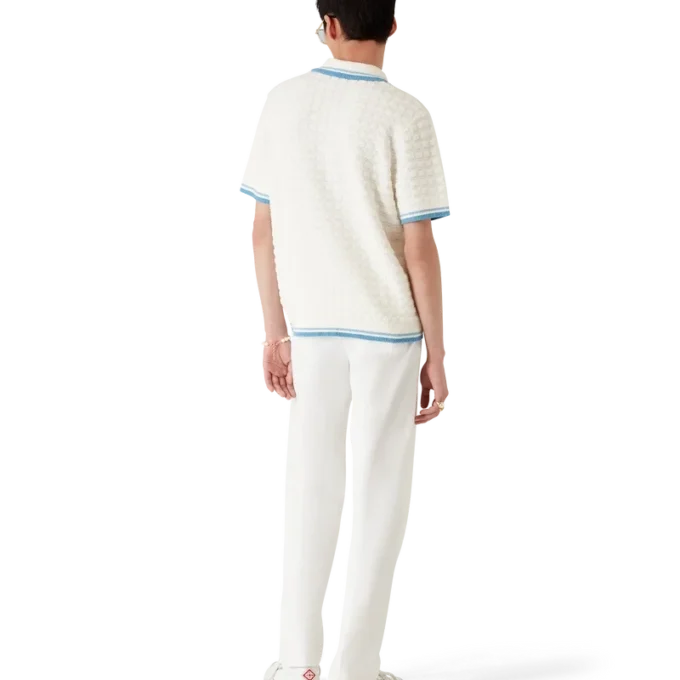 Polo-shirt van katoenbouclé