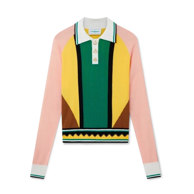 Poloshirt met grafische panelen Poloshirt met grafische panelen